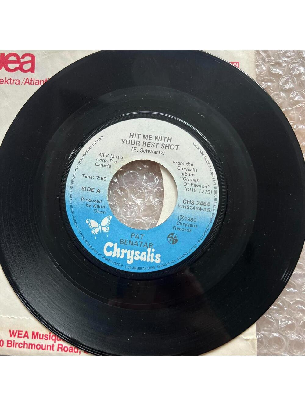 Pat Benatar – Hit Me With Your Best Shot 45rpm 7' Vinyl Record R86
